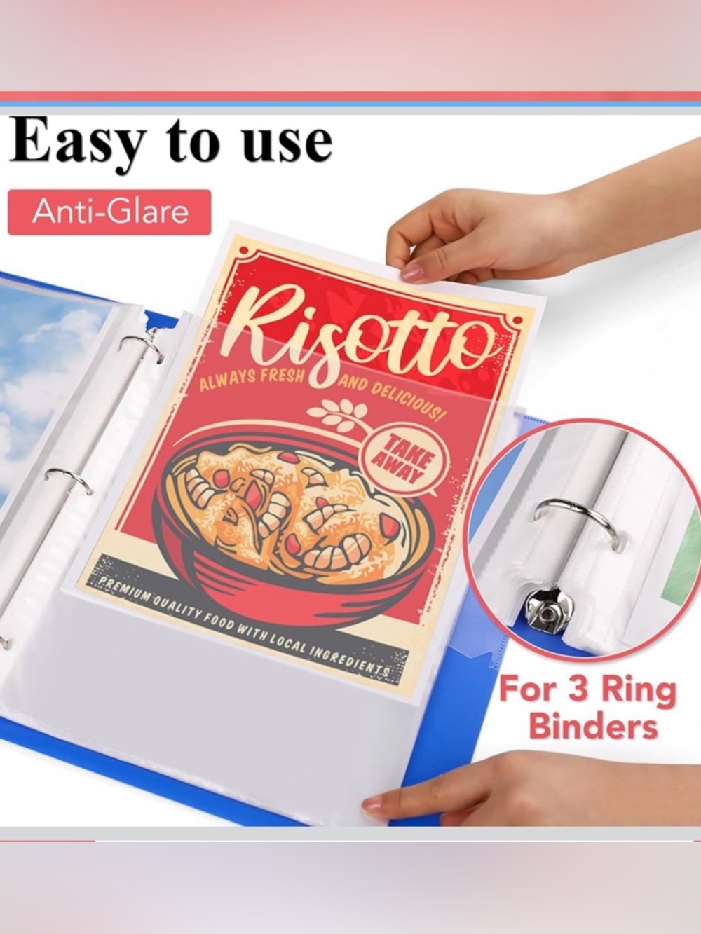 Pack Sheet Protectors 8.5 x 11 inch Clear Page Protectors for 3 Ring Binder